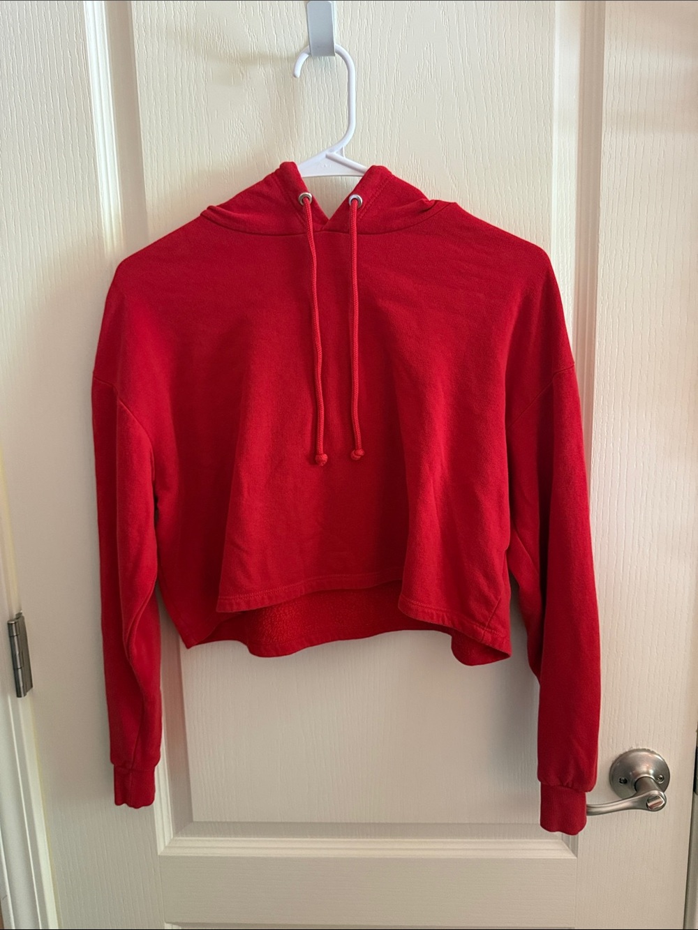 Divided H&M small crop top long sleeved red hoodie